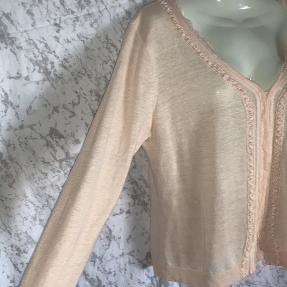 AUGUST SILK LINEN SWEATER BLUSH LADIES SIZE LARGE - Picture 5 of 9